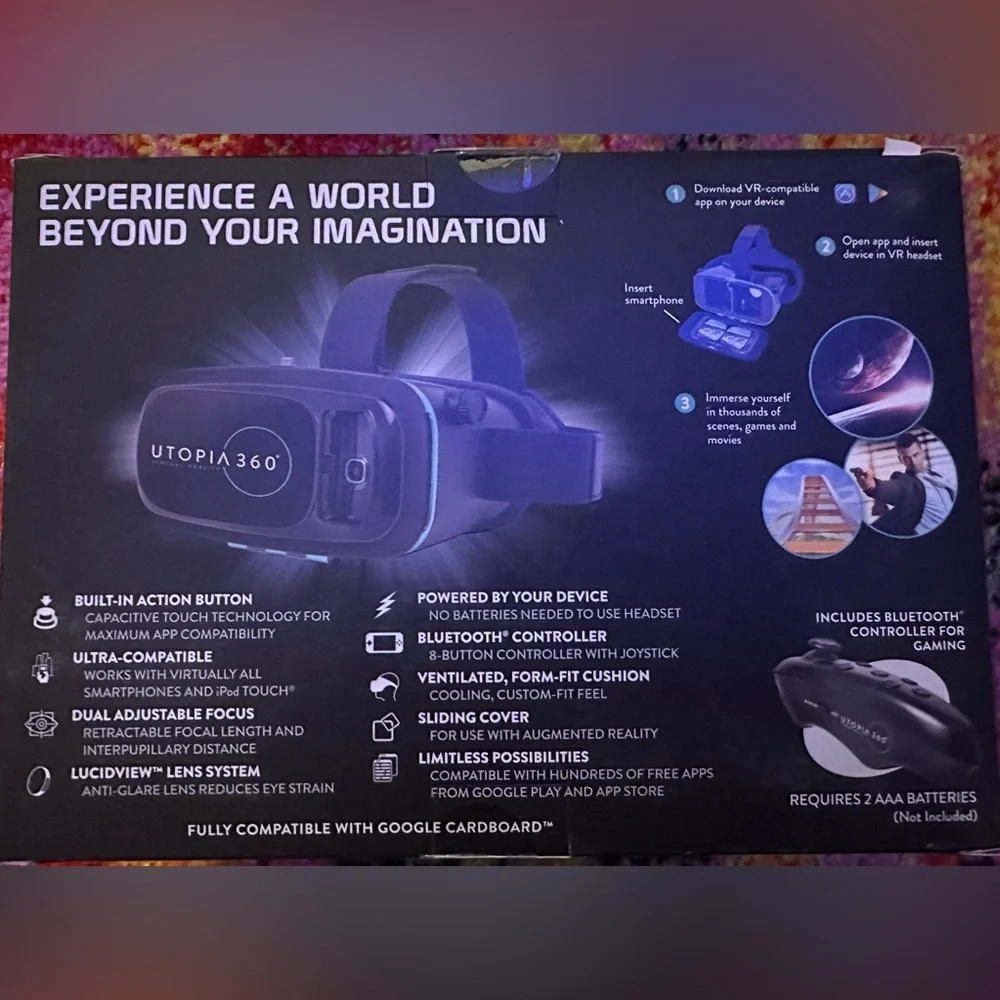 Virtual Reality 3D Headset - Black
